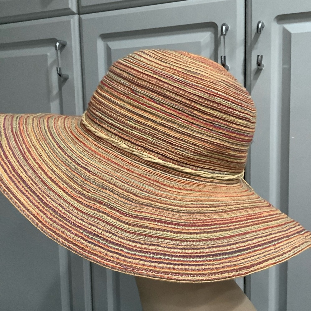 Sun Hat: Stylish Multicolor Wide Woven Brim Beach Wear, Cruise, Vacation Hat - Picture 5 of 7